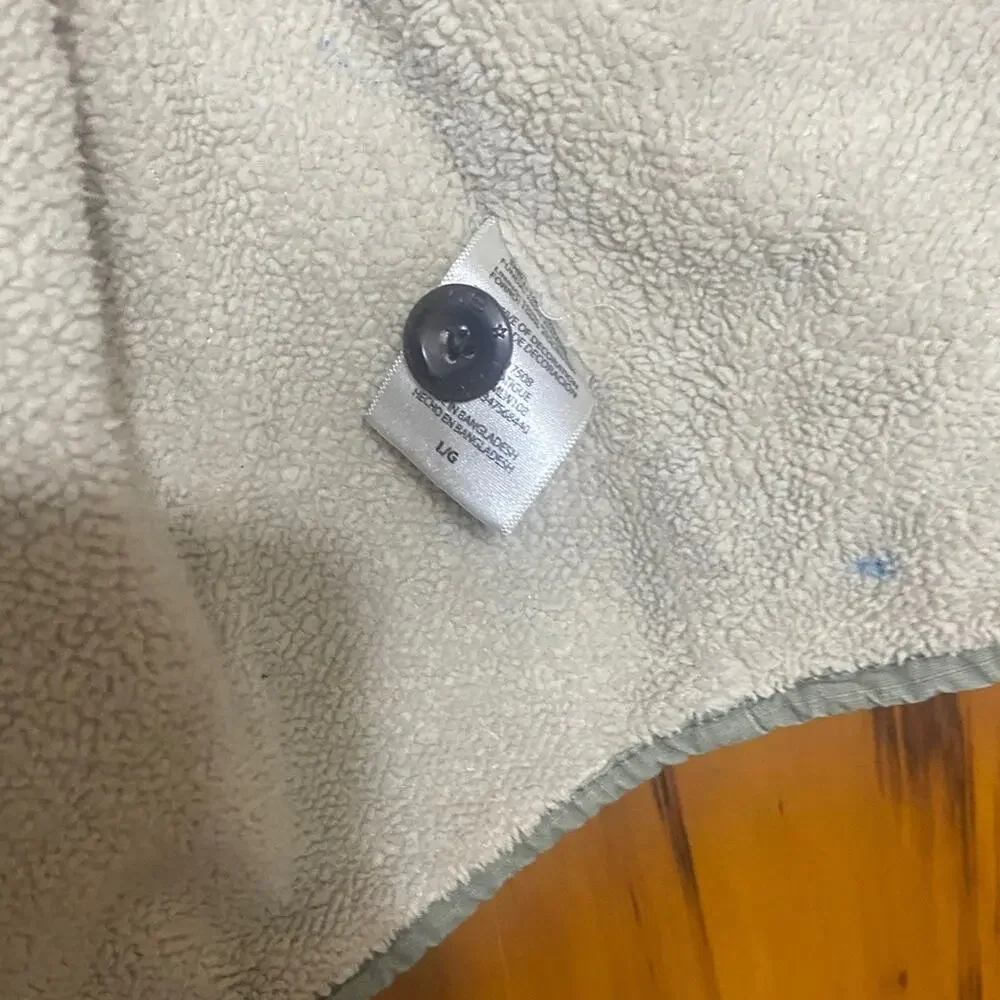 Thrashed Levi's Olive Green Jacket Shacket Fleece Lined Distressed Classic Warm - Picture 11 of 13
